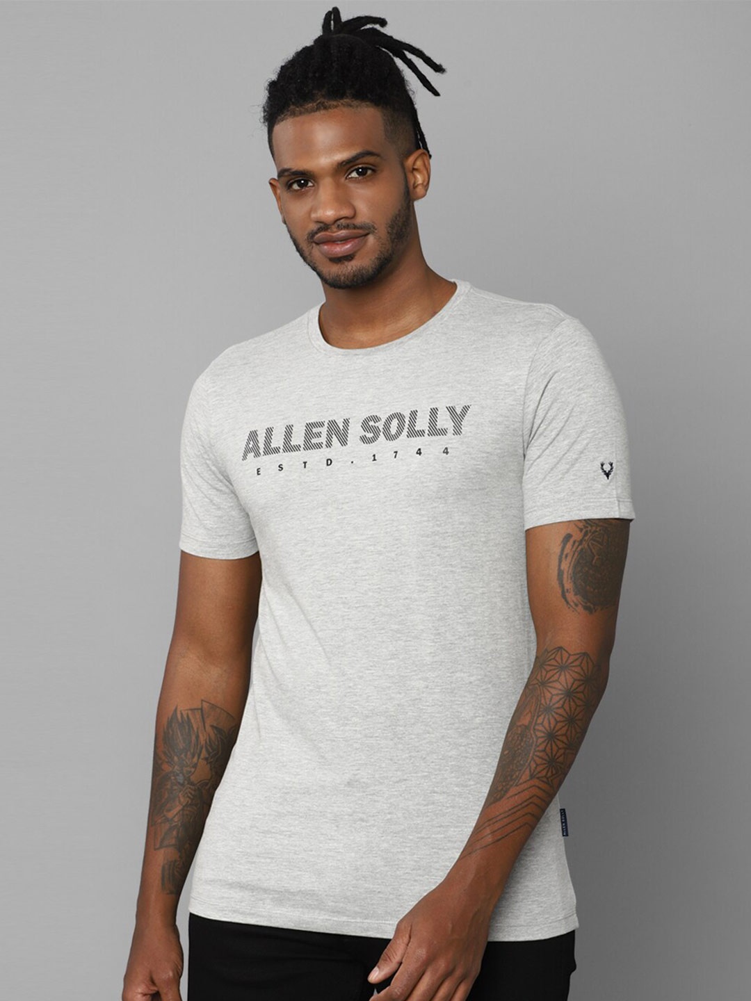 

Allen Solly Men Grey Typography Printed T-shirt