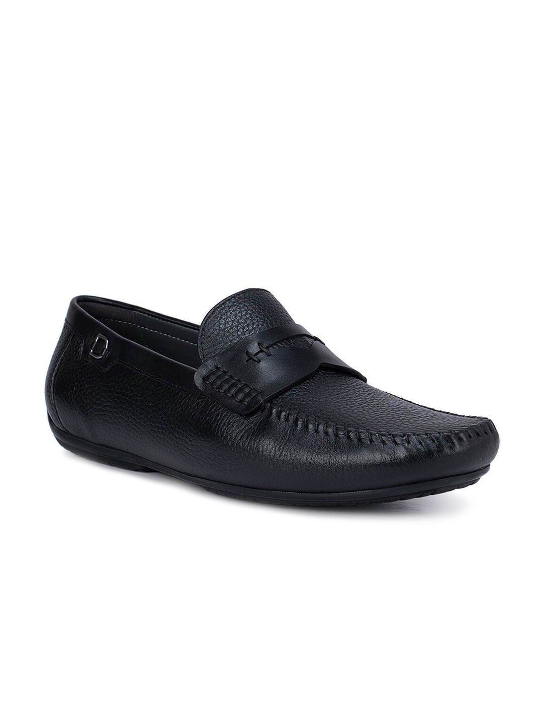 

ROSSO BRUNELLO Men Black Leather Loafers