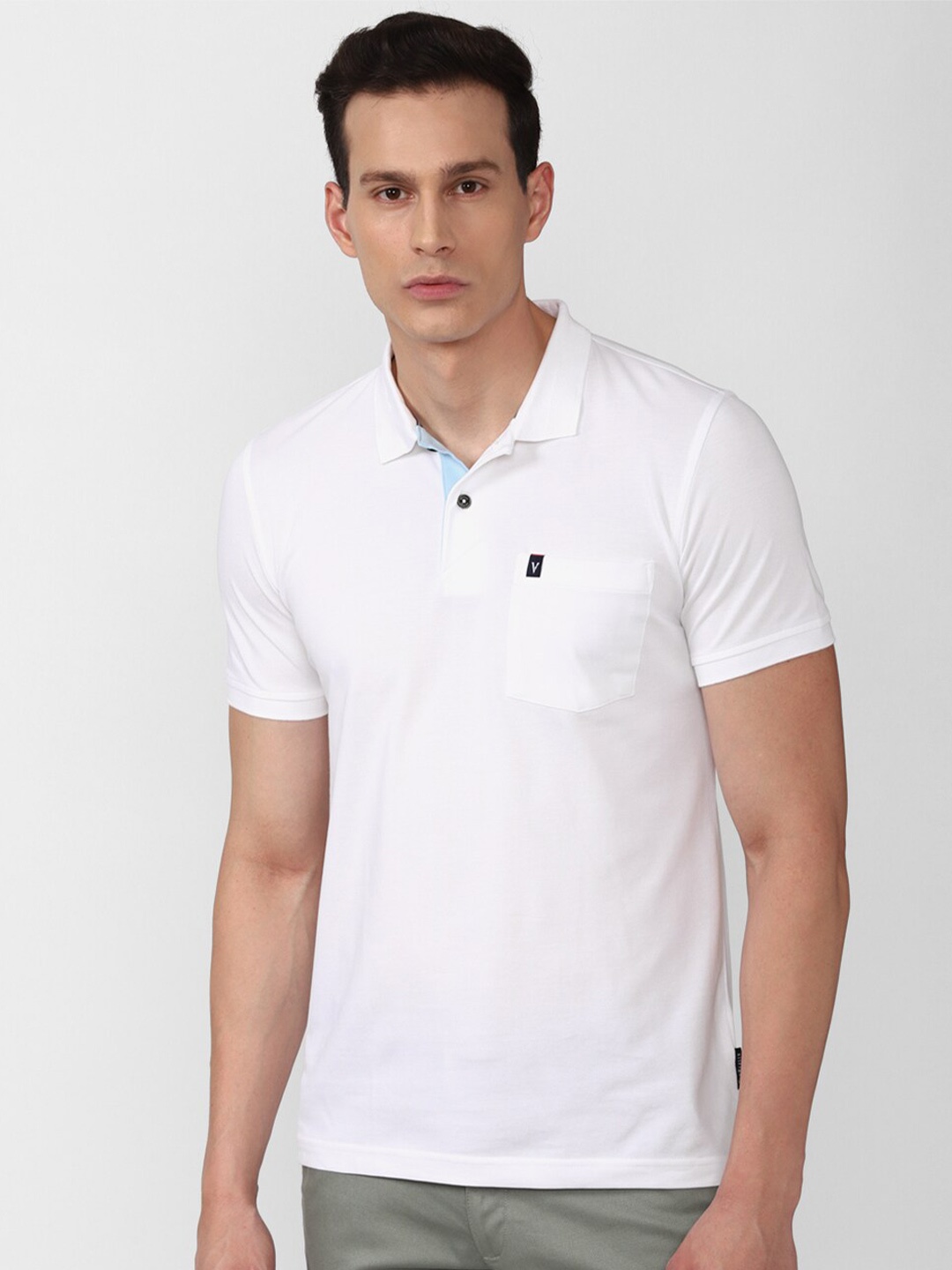 

Van Heusen Sport Men White Polo Collar T-shirt
