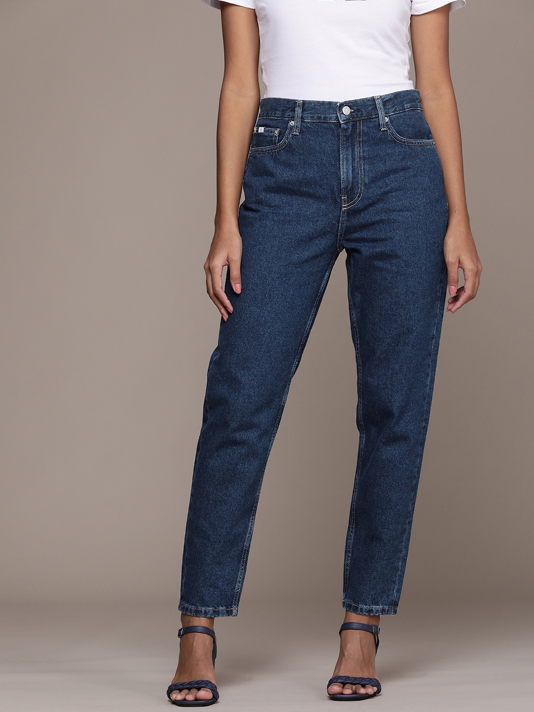 

Calvin Klein Jeans Women Blue Mom Fit Mid Rise Jeans