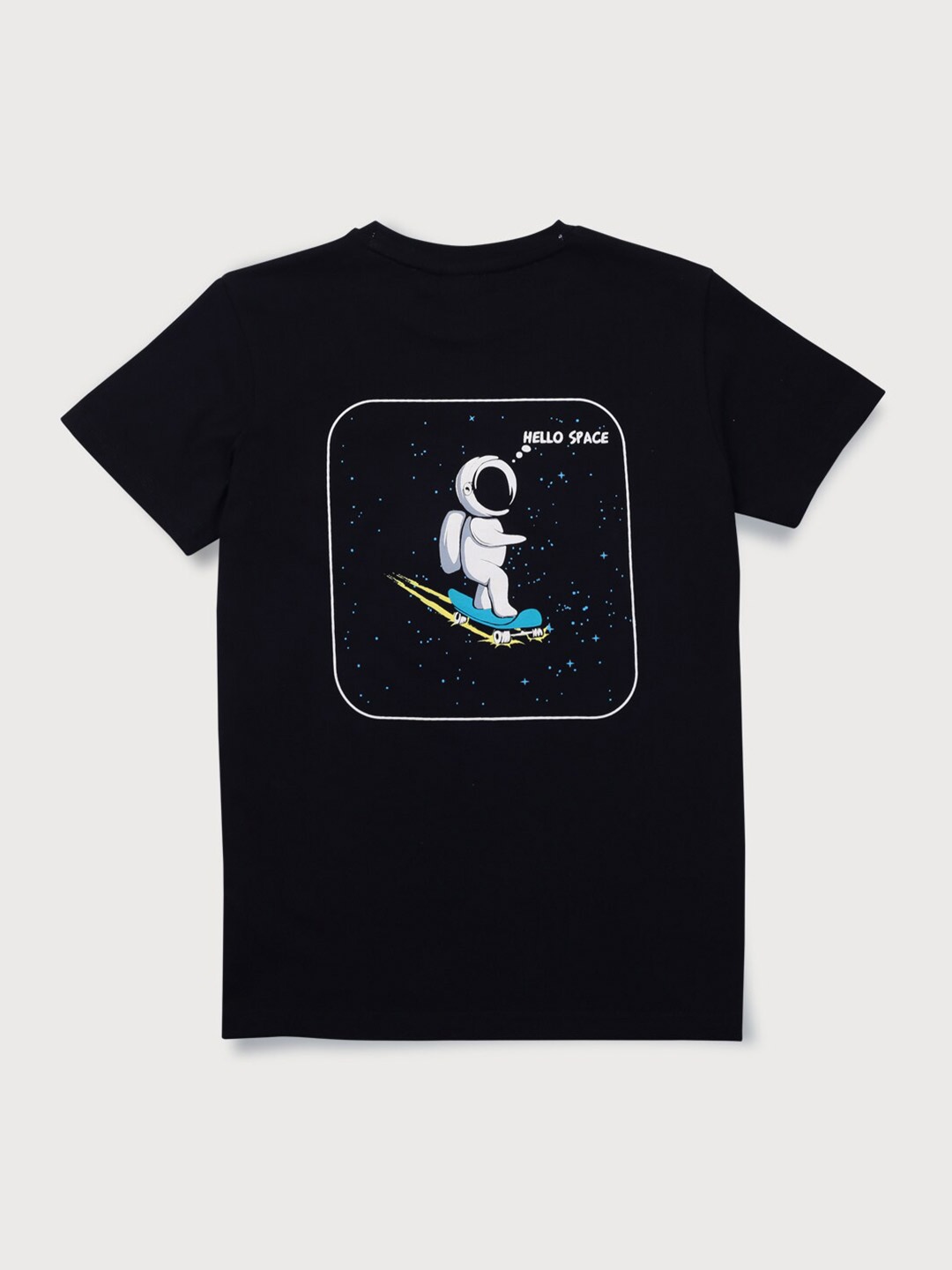 

Gini and Jony Boys Black Printed Applique T-shirt