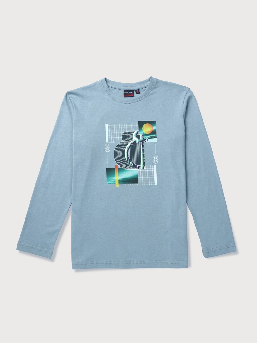 

Gini and Jony Boys Blue Raw Edge T-shirt