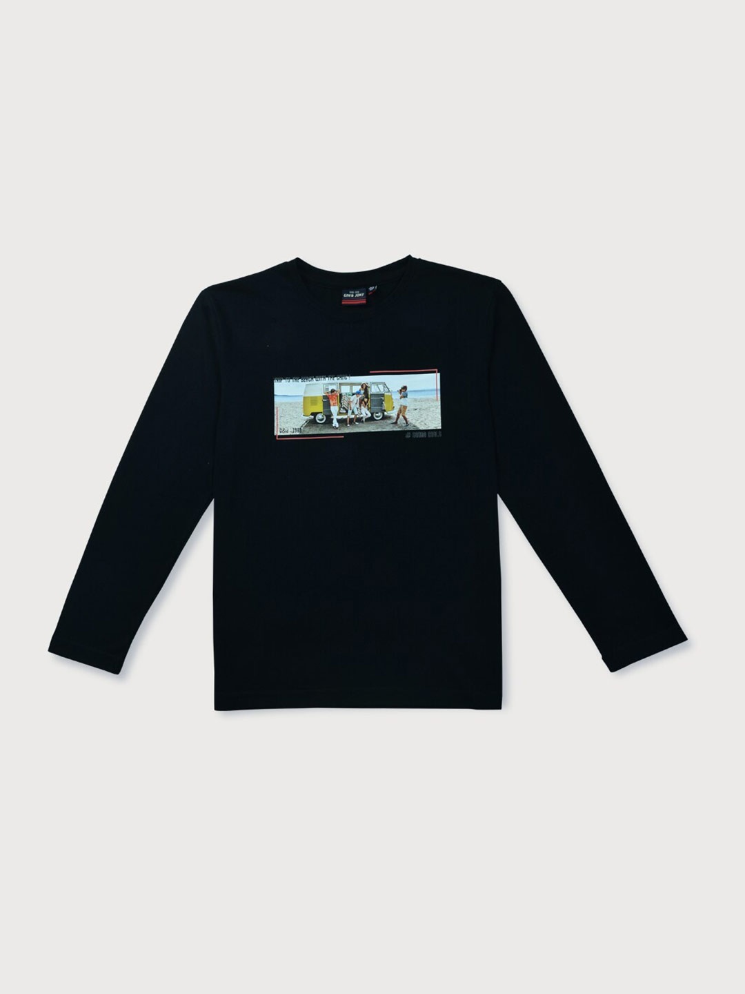 

Gini and Jony Teen Boys Black Typography Applique T-shirt