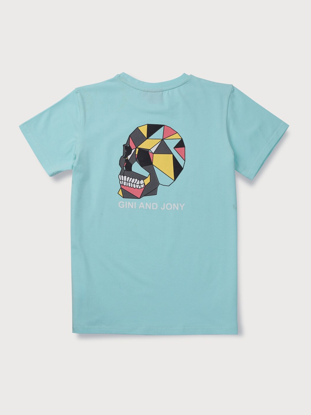 

Gini and Jony Teen Boys Sea Green Printed Graphic design T-shirt
