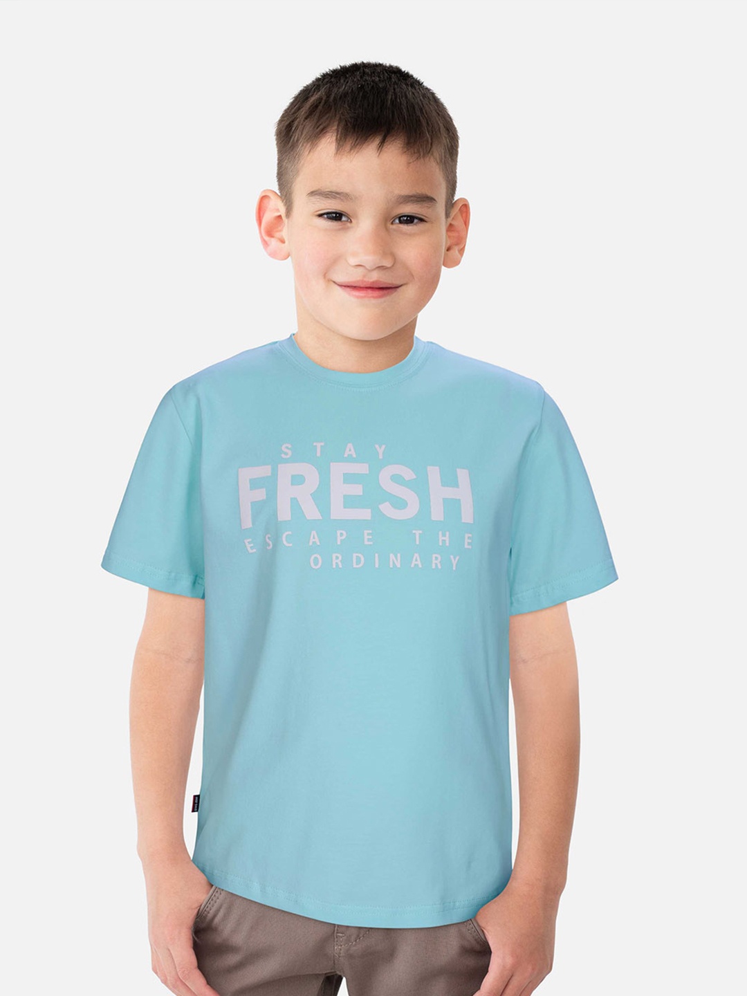 

Gini and Jony Boys Sea Green Printed T-shirt