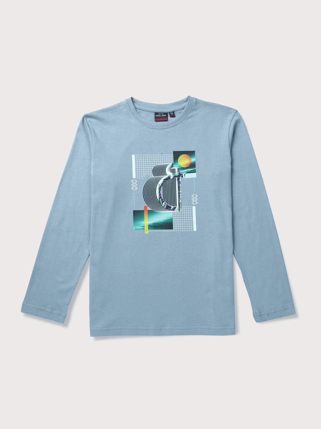 

Gini and Jony Boys Blue Raw Edge T-shirt