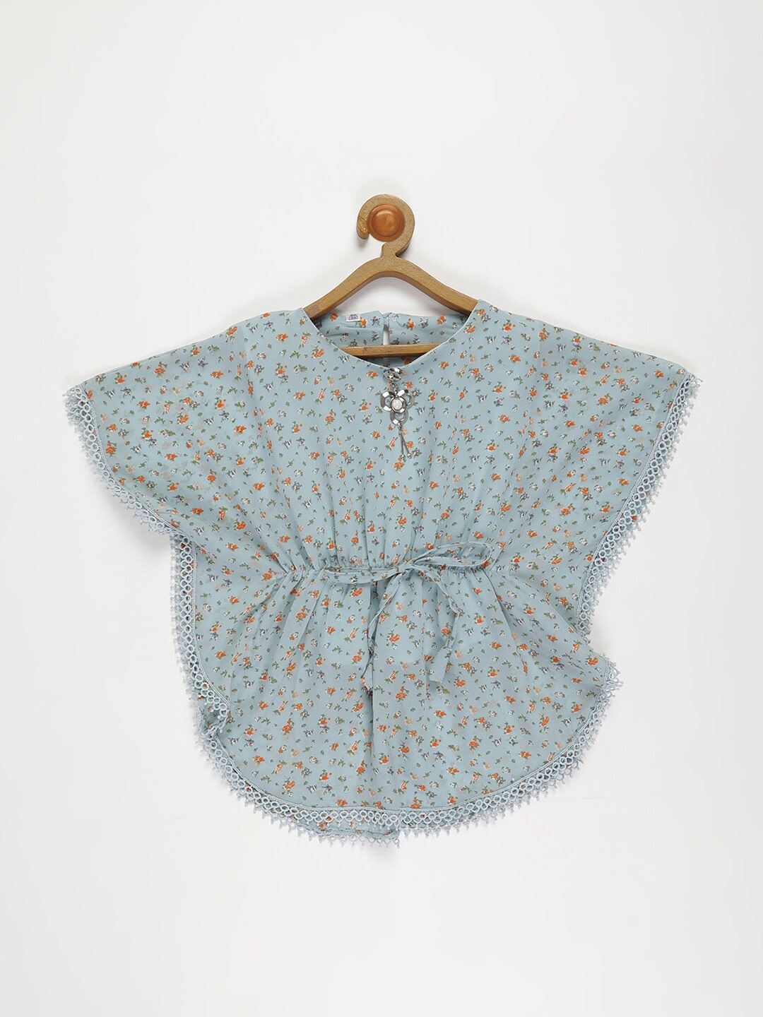 

V2 Value & Variety Blue Floral Print Kaftan Top