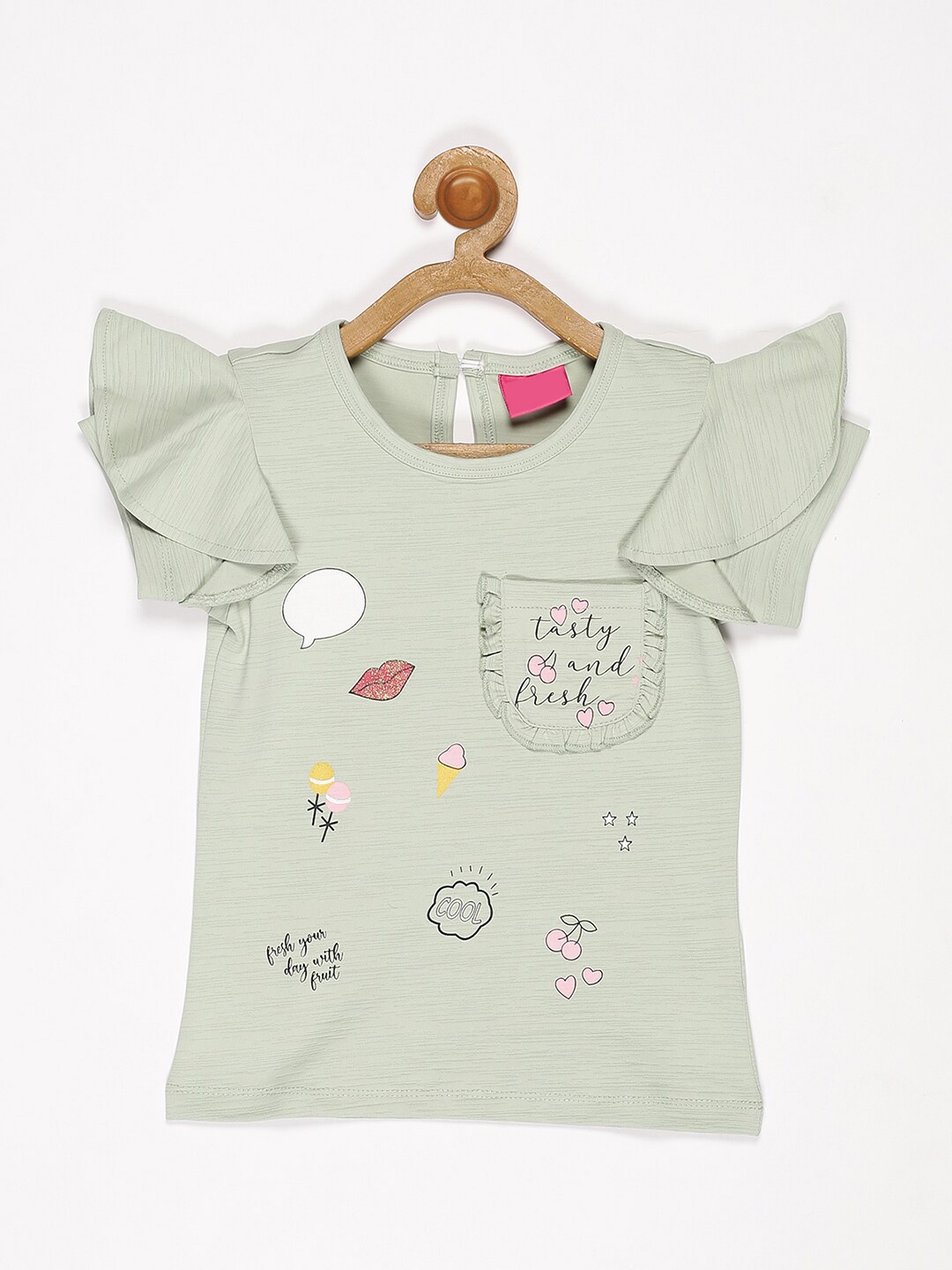 

V2 Value & Variety Green Print Top