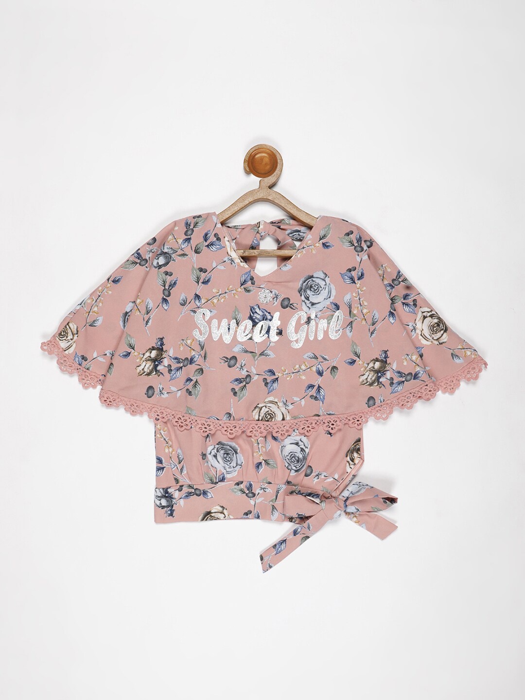 

V2 Value & Variety Peach-Coloured Floral Print Top