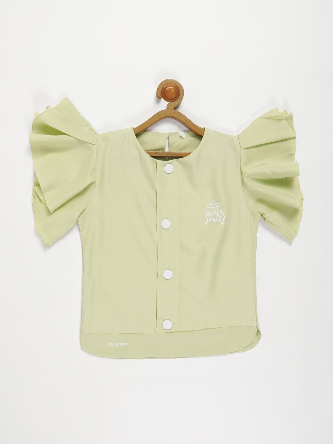 

V2 Value & Variety Girls Green Solid Round Neck Top