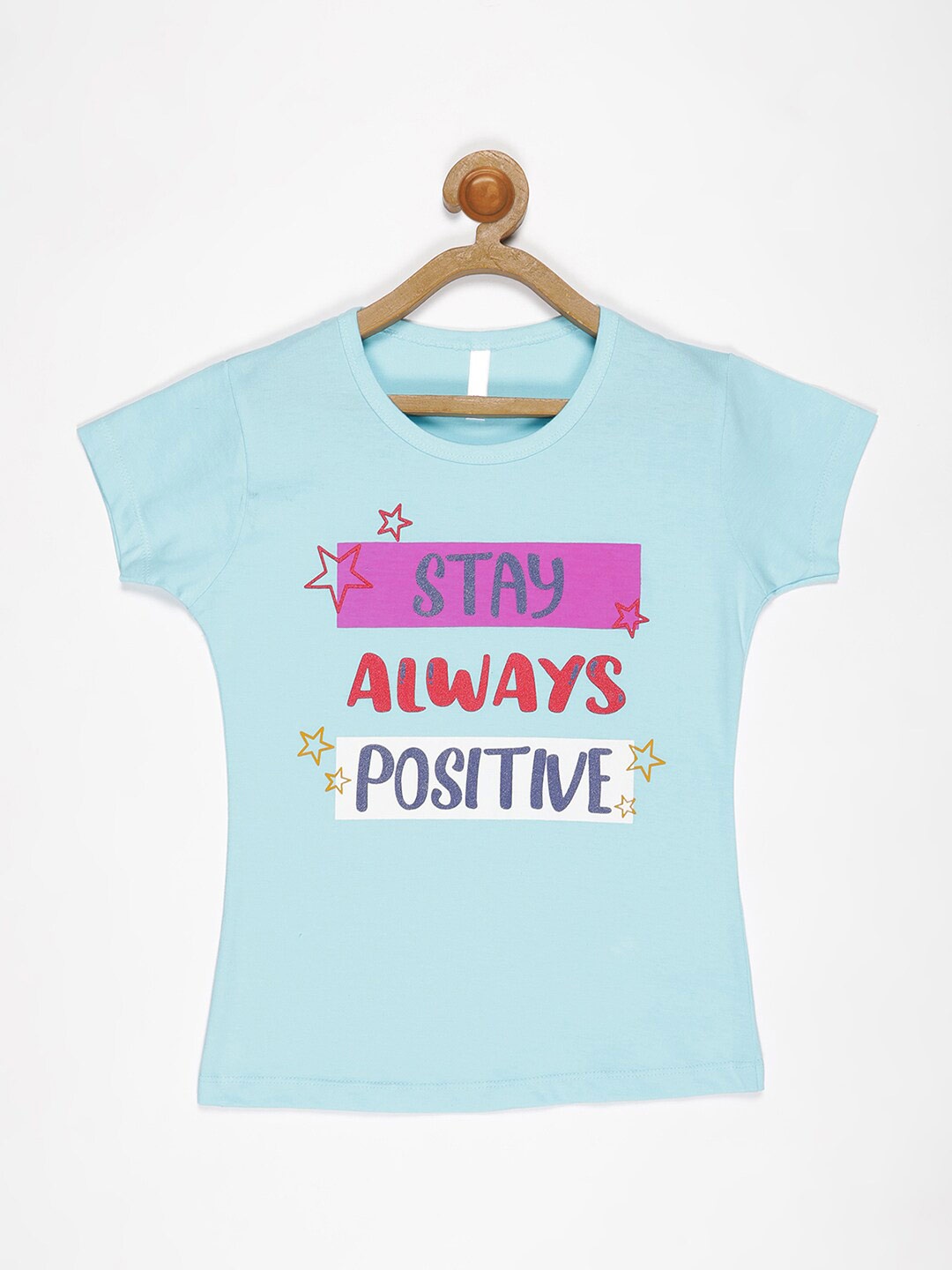

V2 Value & Variety Girls Blue & Pink Printed Cotton Top