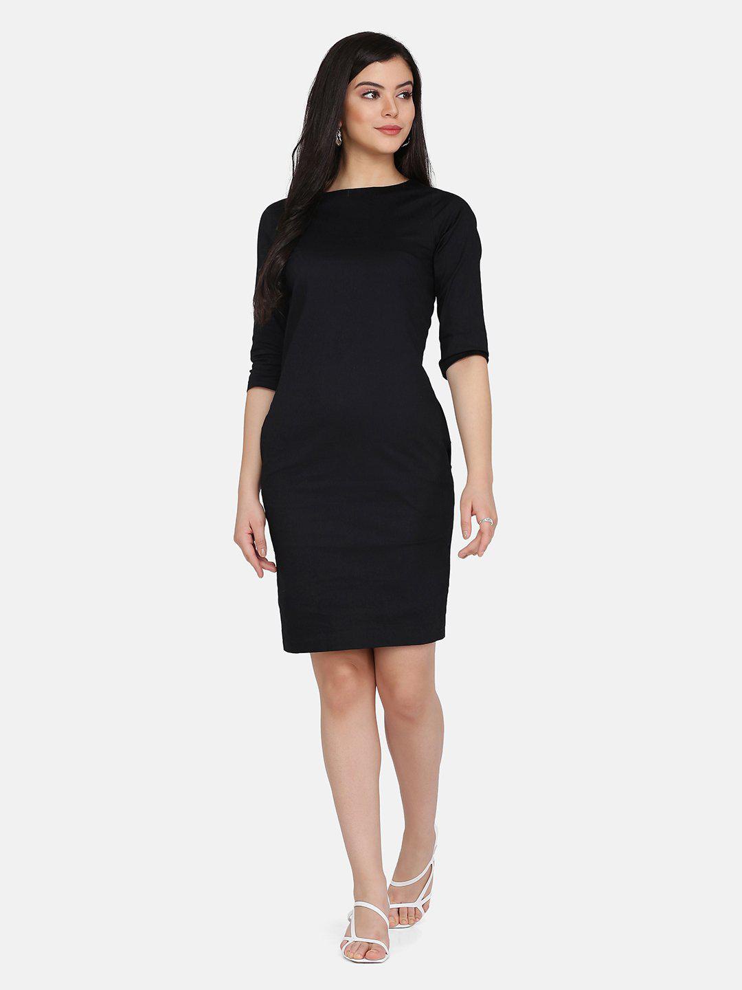 

PowerSutra Women Black Sheath Dress