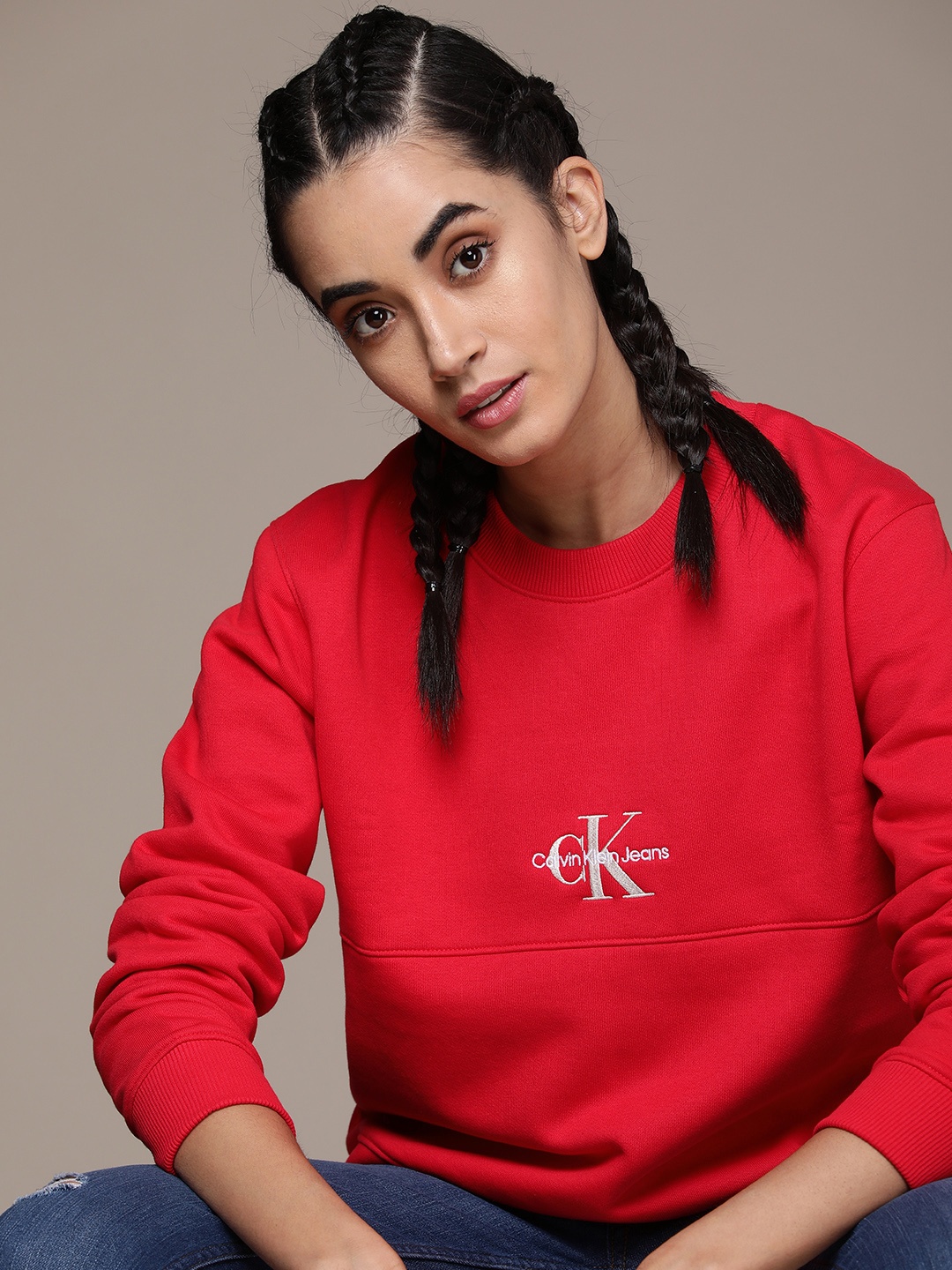 

Calvin Klein Jeans Women Red Sweatshirt