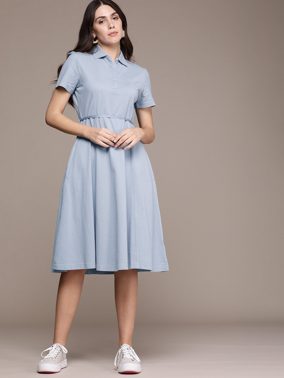 

Calvin Klein Jeans Women Blue Solid T-shirt Dress