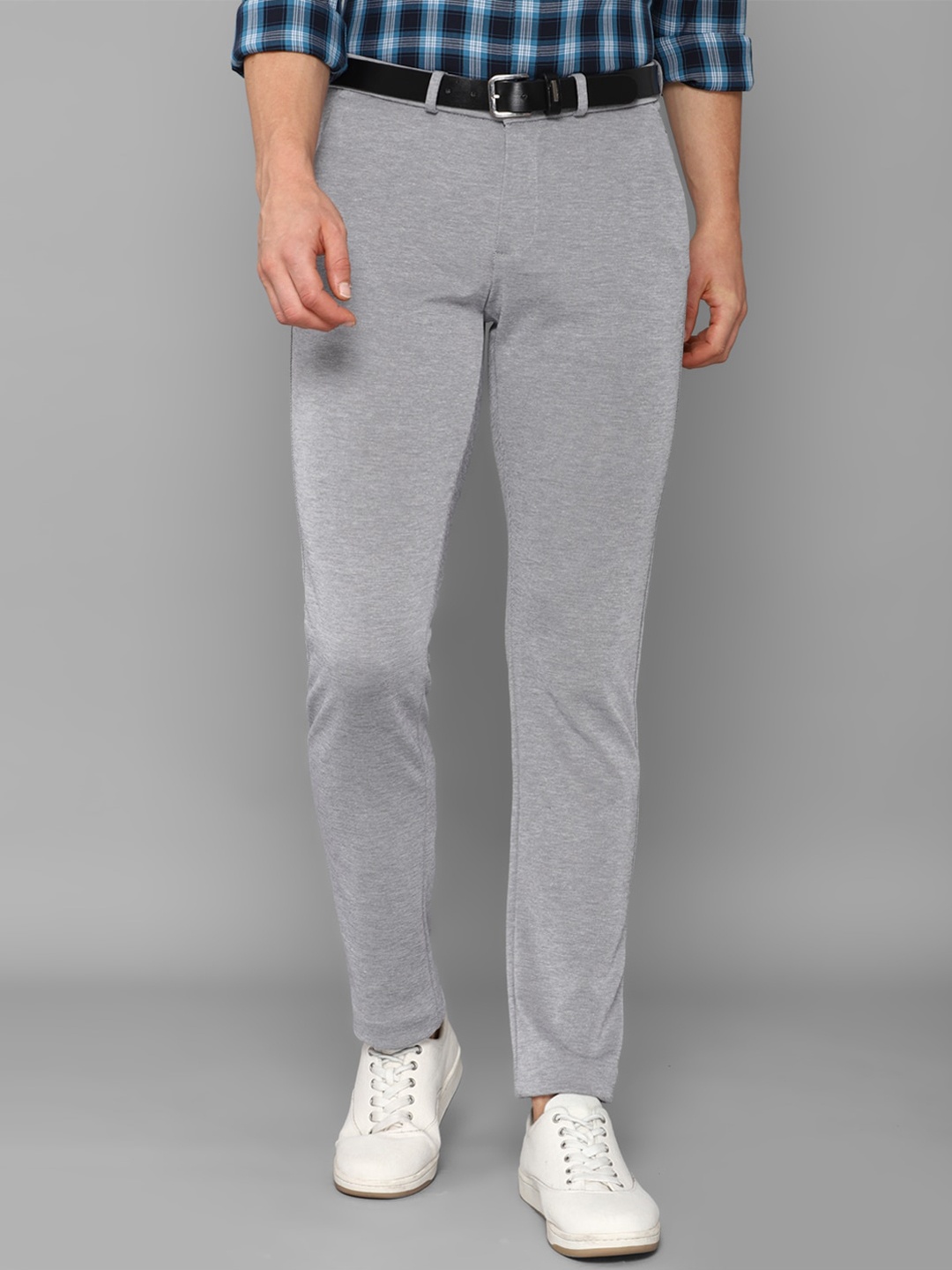 

Allen Solly Men Grey Solid Slim Fit Trousers