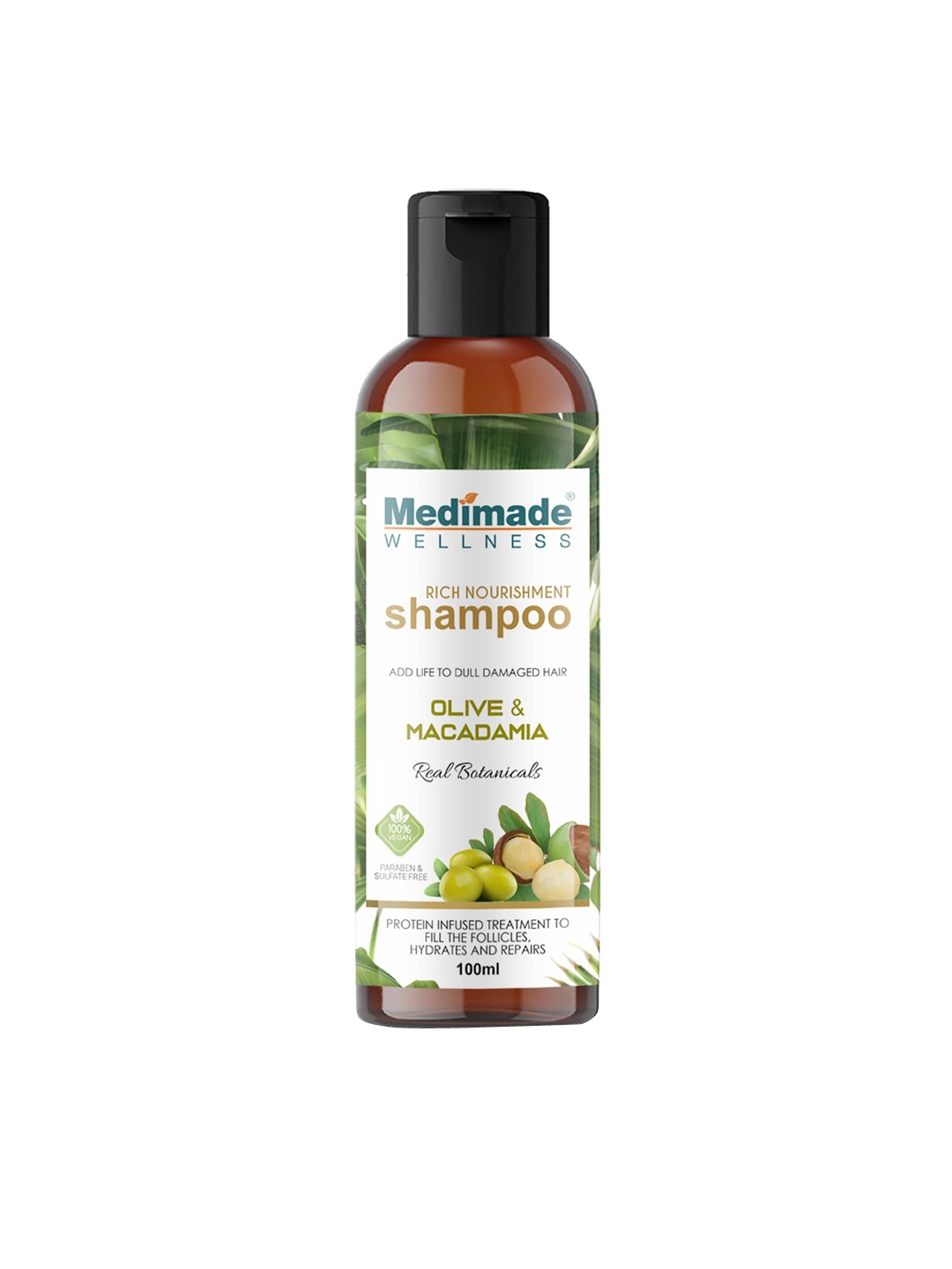 

Medimade Olive & Macadamia Rich Nourishment Shampoo - 100 ml, White