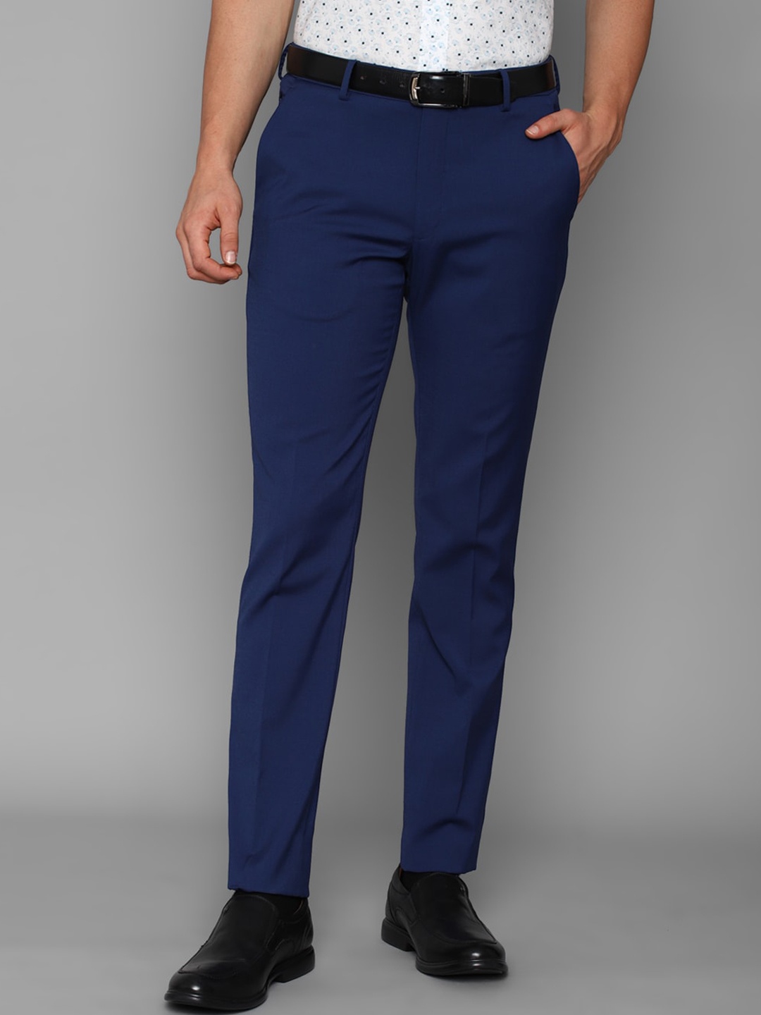 

Louis Philippe Men's Navy Blue Slim Fit Trousers