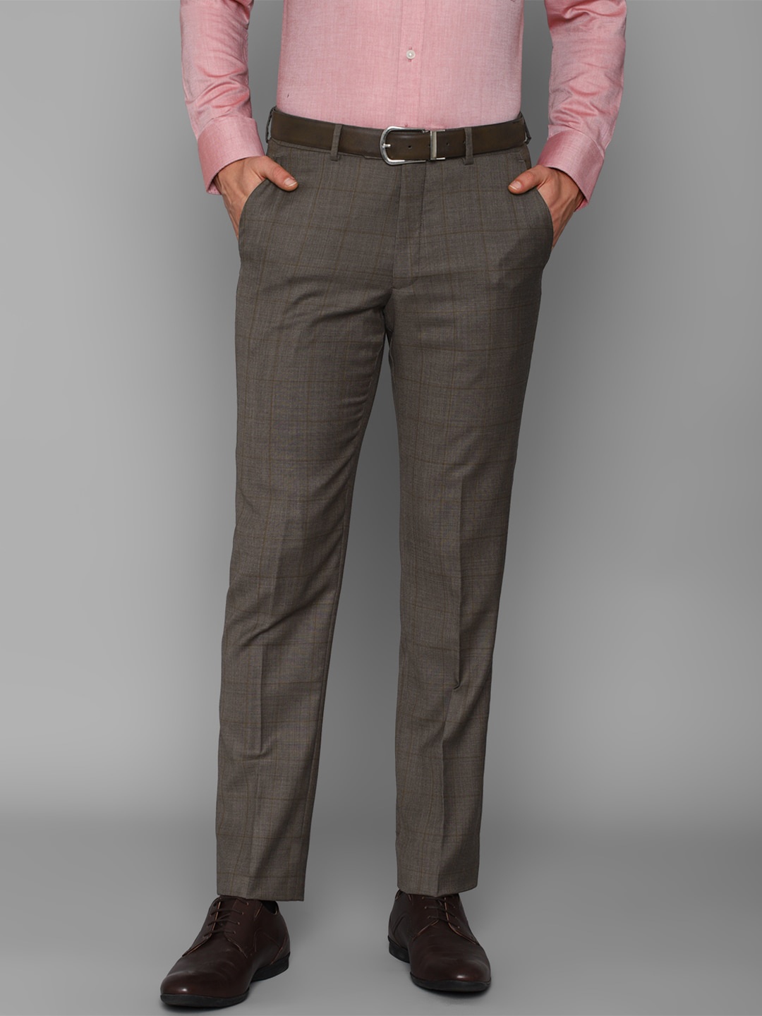

Luxure by Louis Philippe Men Brown Slim Fit Cotton Formal Trousers