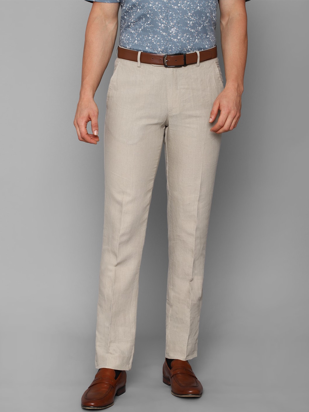 

Luxure by Louis Philippe Men Beige Slim Fit Trousers