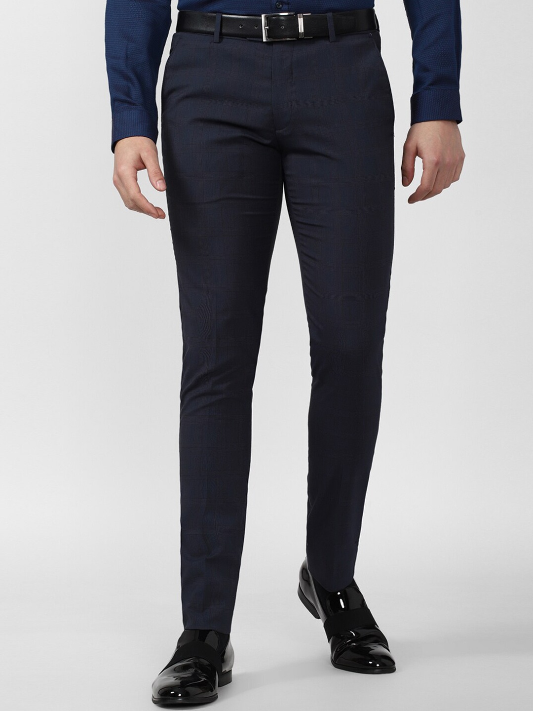 

Peter England Men Navy Blue Slim Fit Trousers
