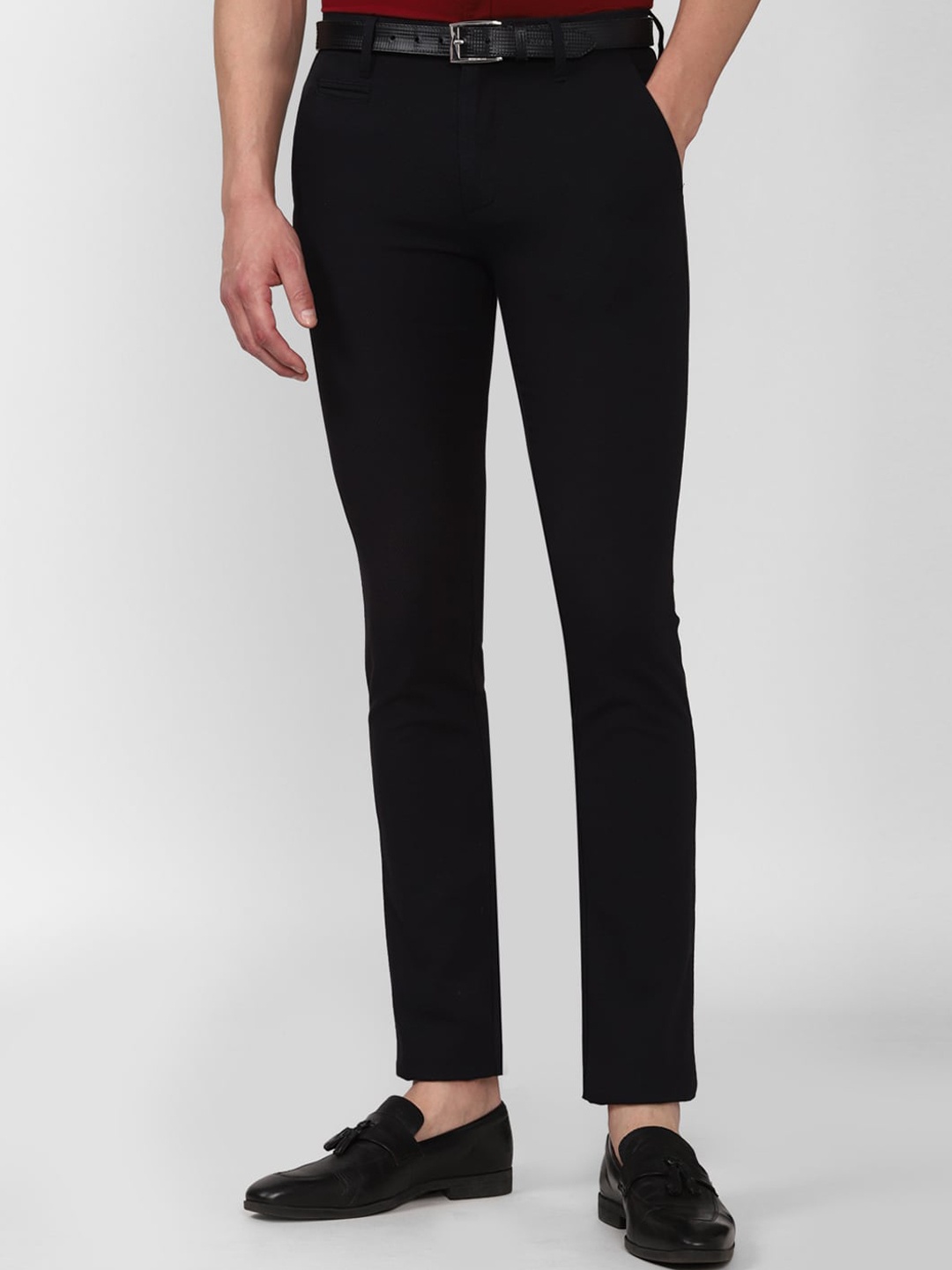 

V Dot Men Black Slim Fit Trousers