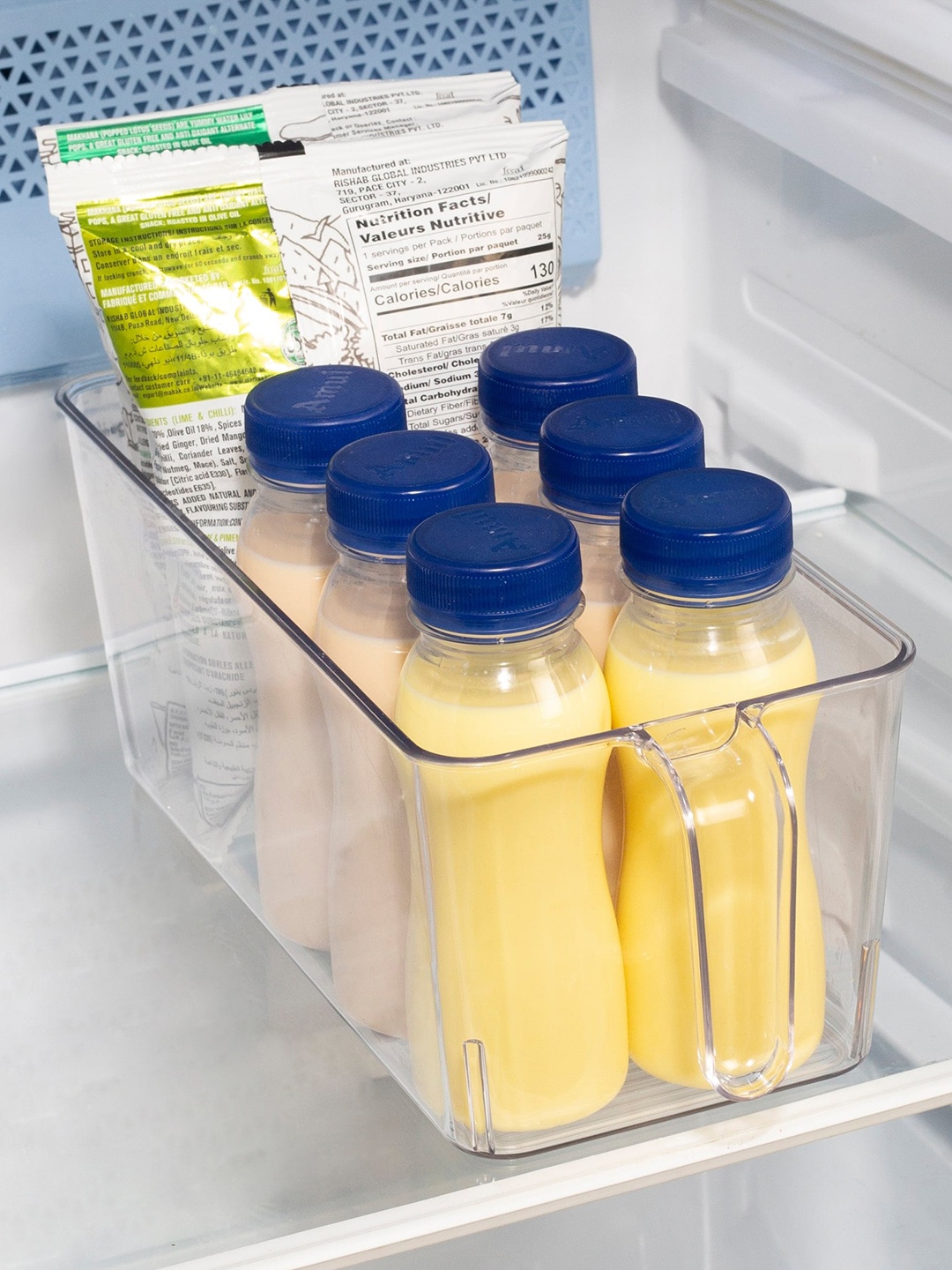 

HomeTown Robusto Transparent Fridge Organizer With Handle