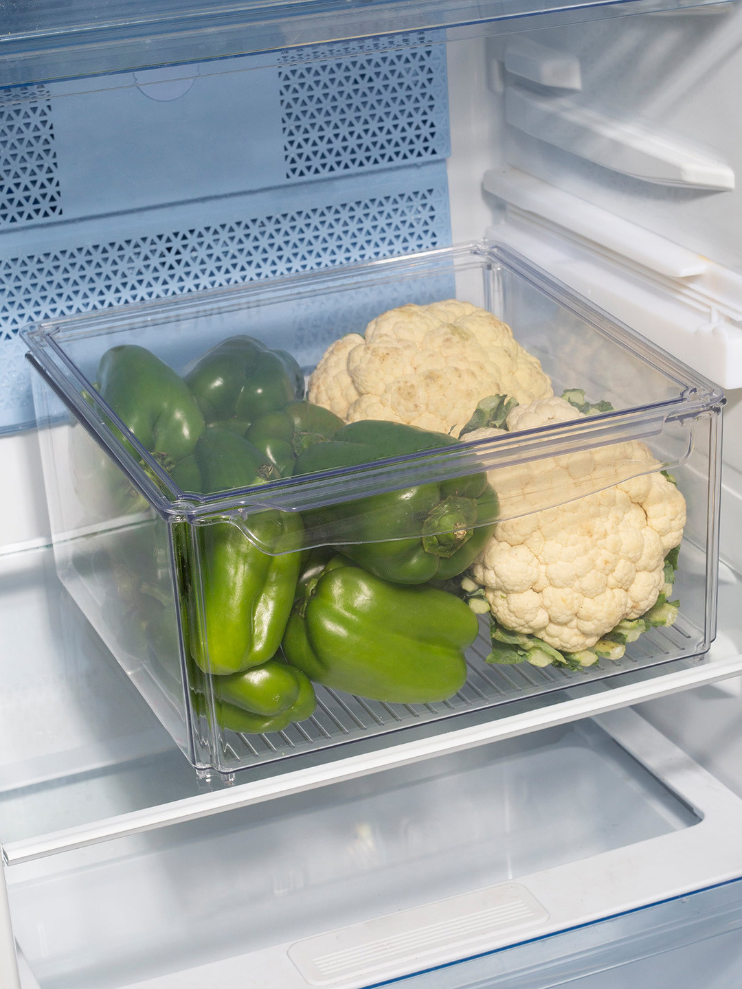 

HomeTown Transparent Solid Plastic Square Fridge Organizer