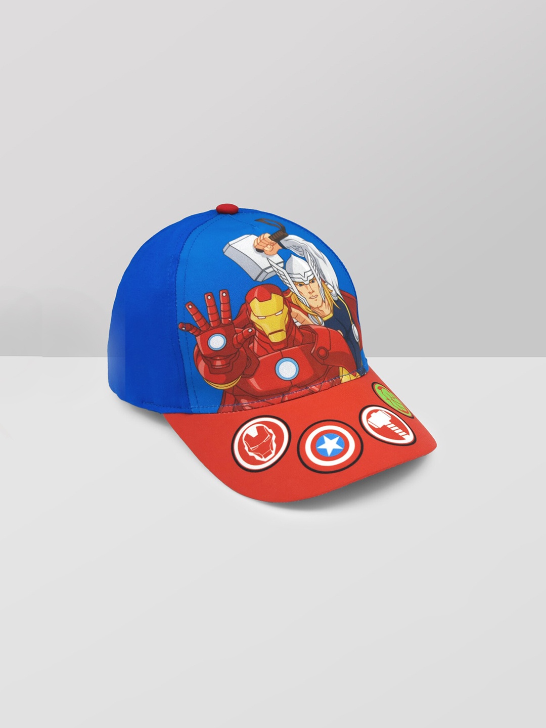 

Kids Ville Boys Red & Blue Iron Man And Thor Printed Baseball Cap