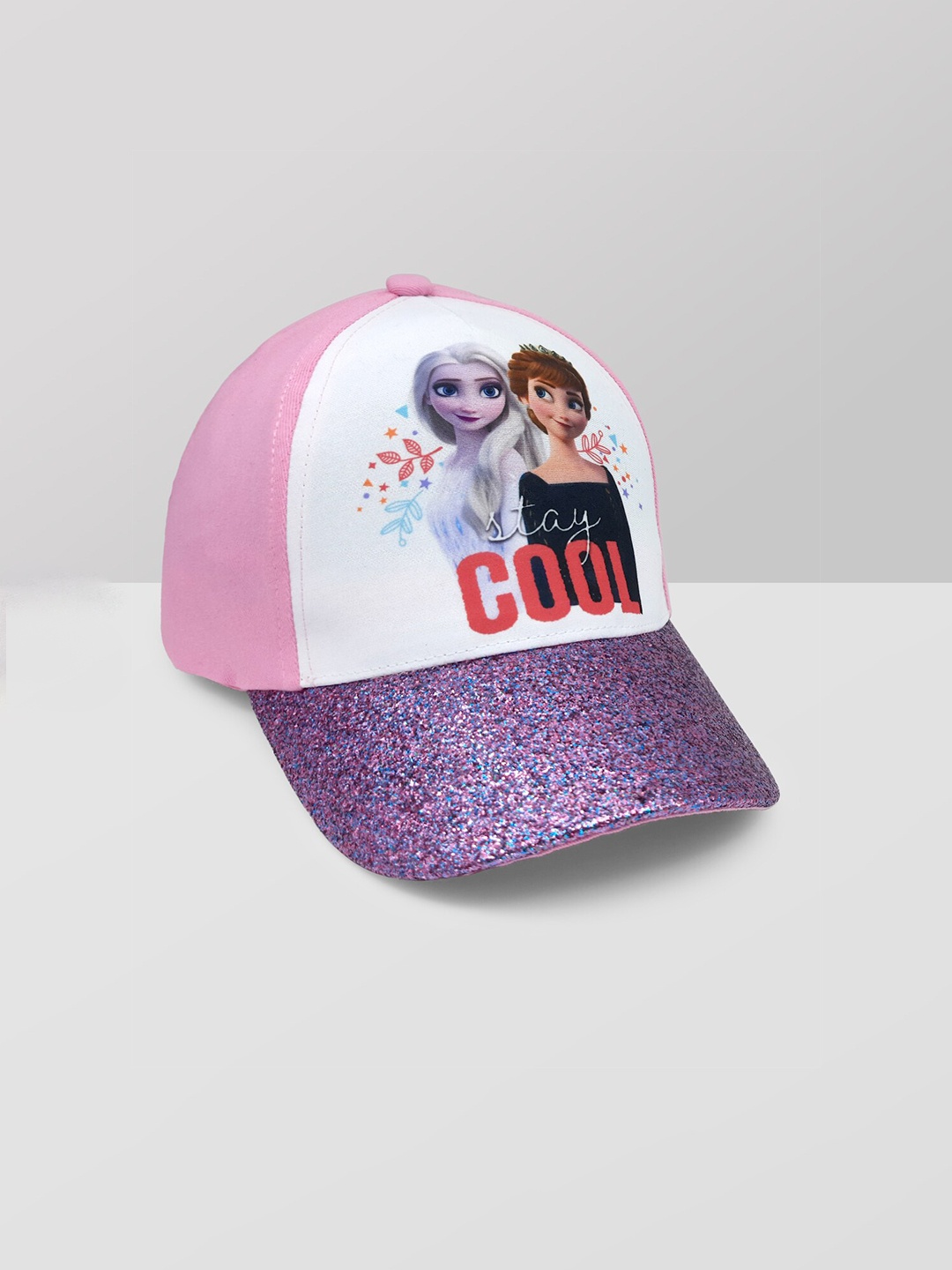 Kids Ville Girls Pink & Purple Frozen Printed Baseball Cap