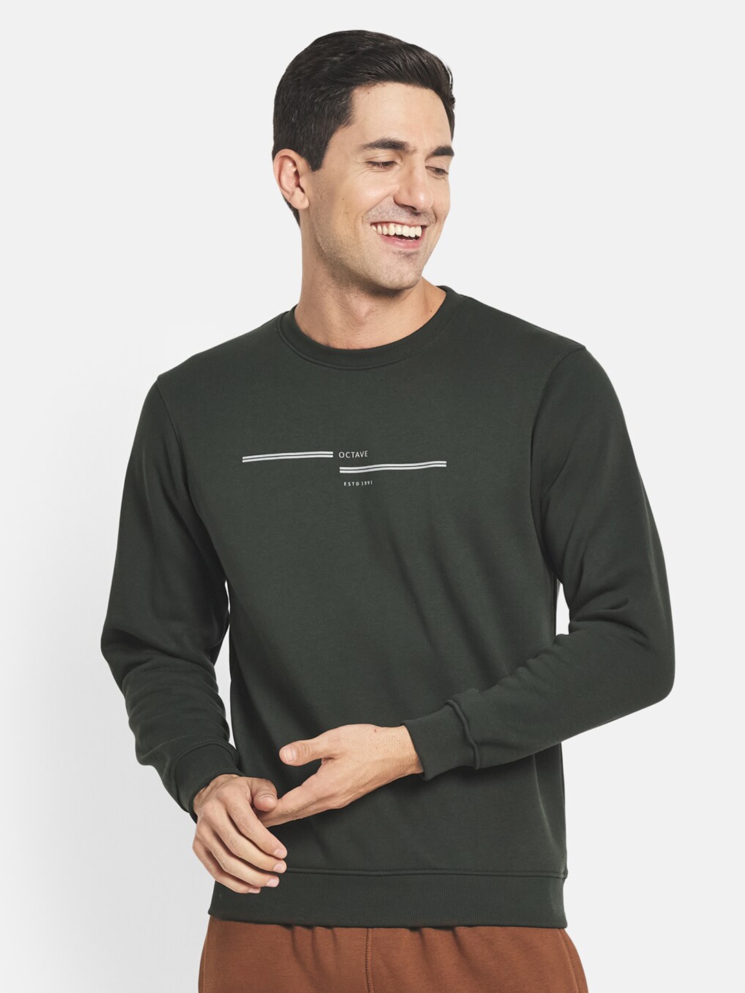 

Octave Men Olive Green Sweatshirt