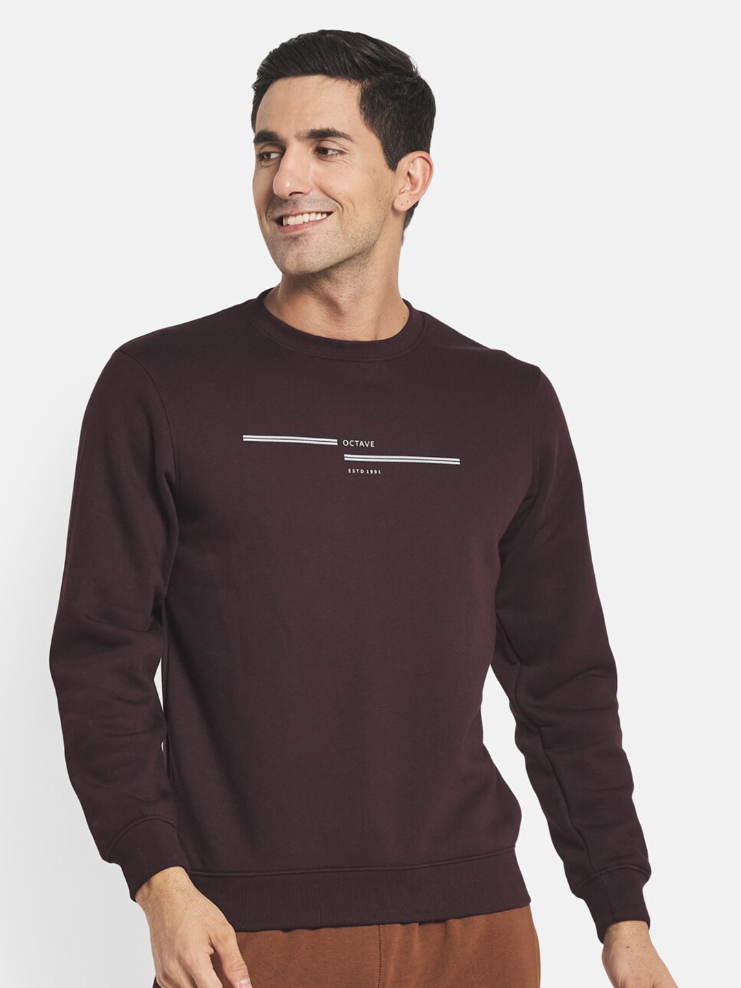

Octave Men Maroon Sweatshirt