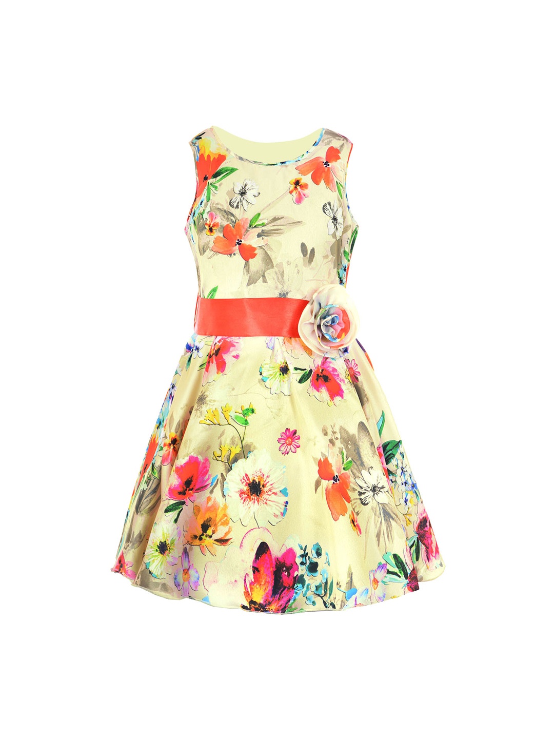

Naughty Ninos Girls Multicoloured Printed Fit and Flare Dress, Multi