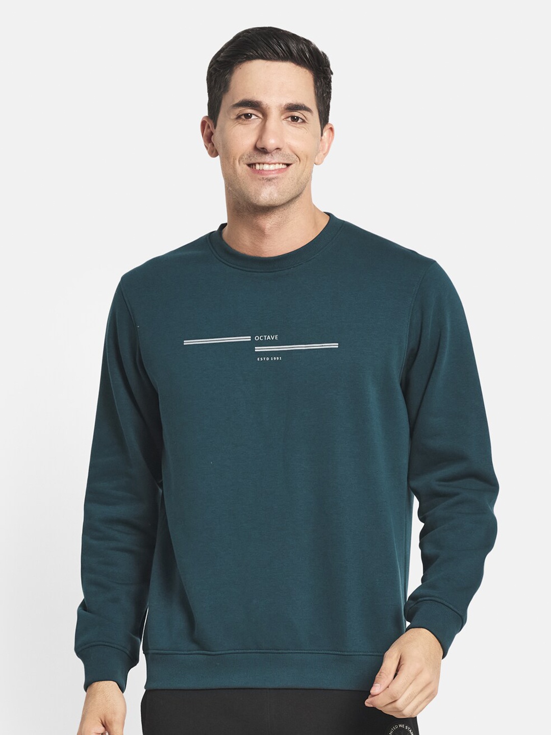 

Octave Men Green Round Neck Sweatshirt