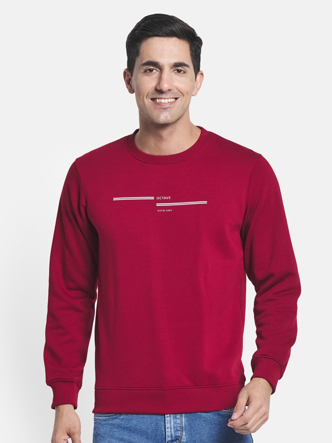 

Octave Men Maroon Sweatshirt