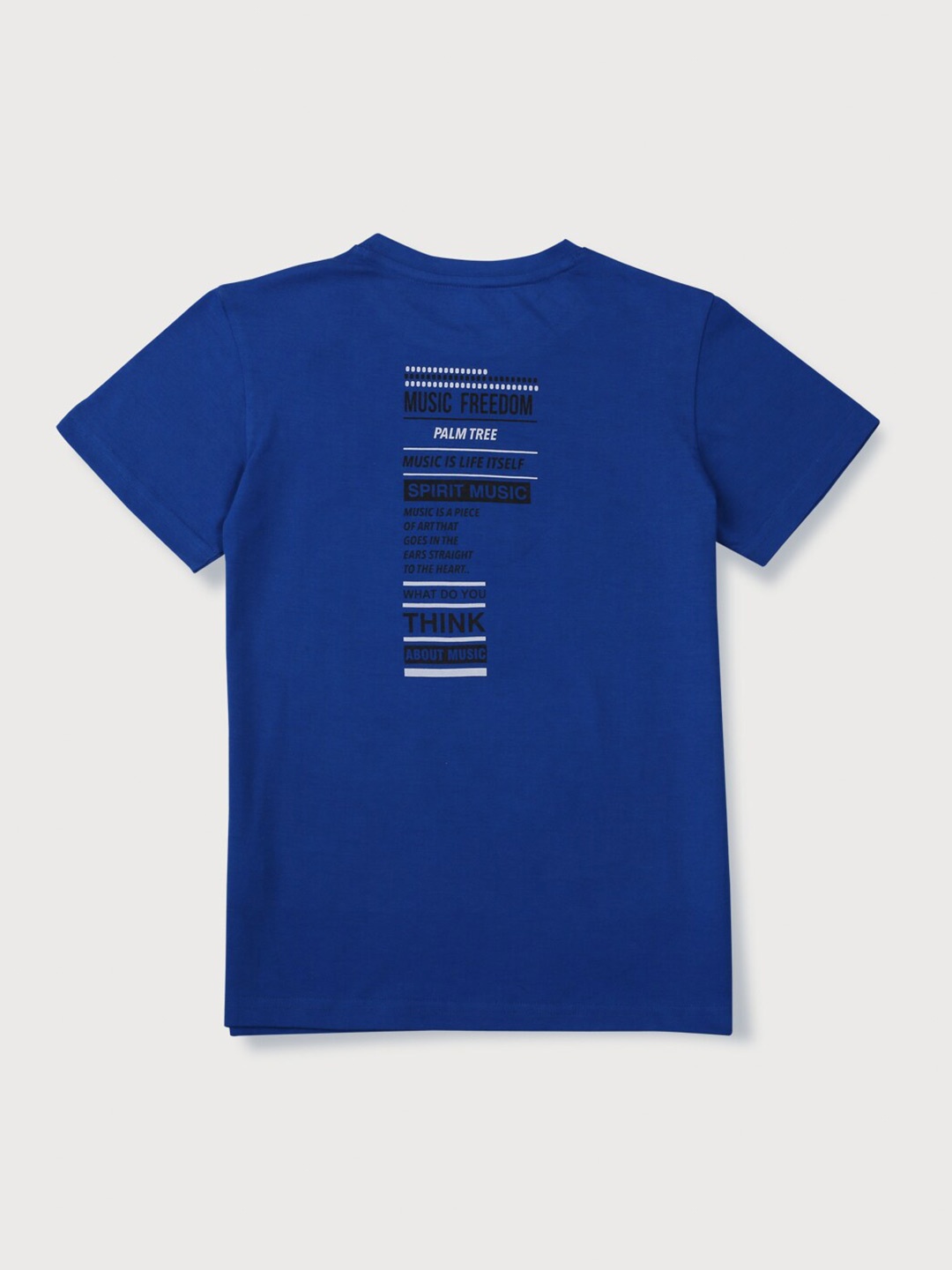 

Palm Tree Boys Navy Blue Typography Printed Cotton T-shirt