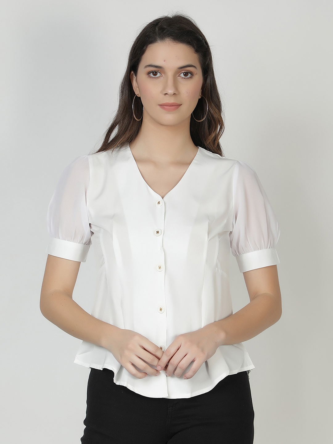 

FALCO ROSSO White Peplum Top