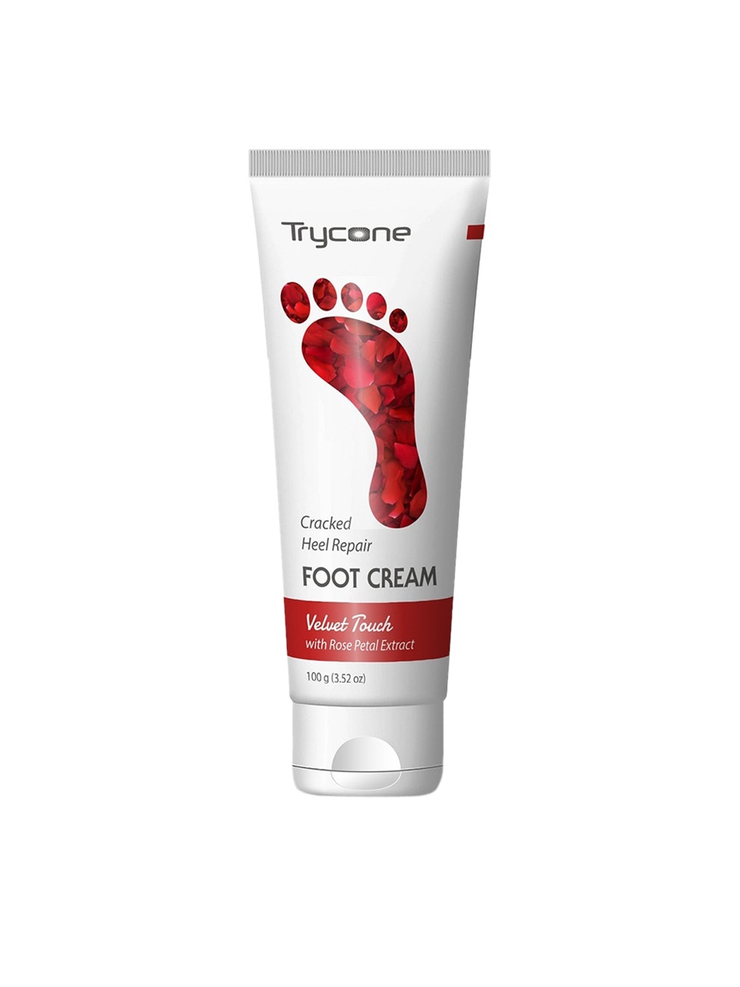 

Trycone Crack Heel Repair Foot Cream Velvet Touch With Rose Petal - 100 Gm, Maroon