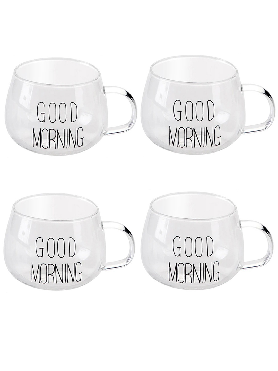 

BonZeaL Set of 4 Glass Transparent Cups 350ml each