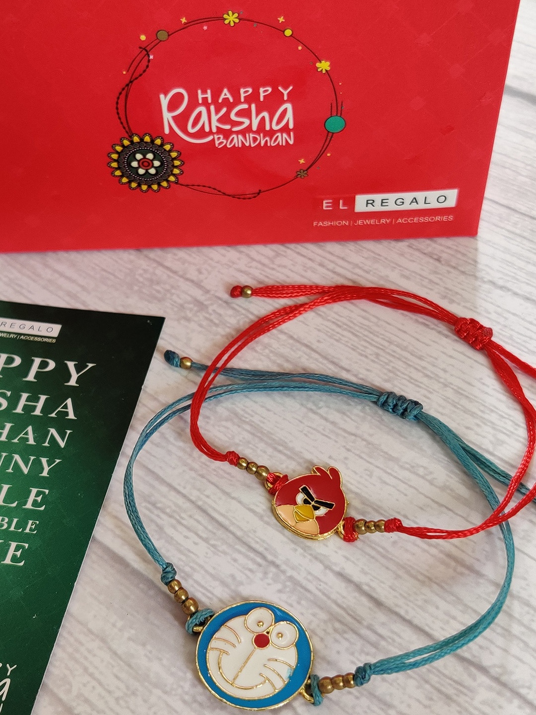 

EL REGALO Kids Red Pack Of 2 Rakhi Gift Set