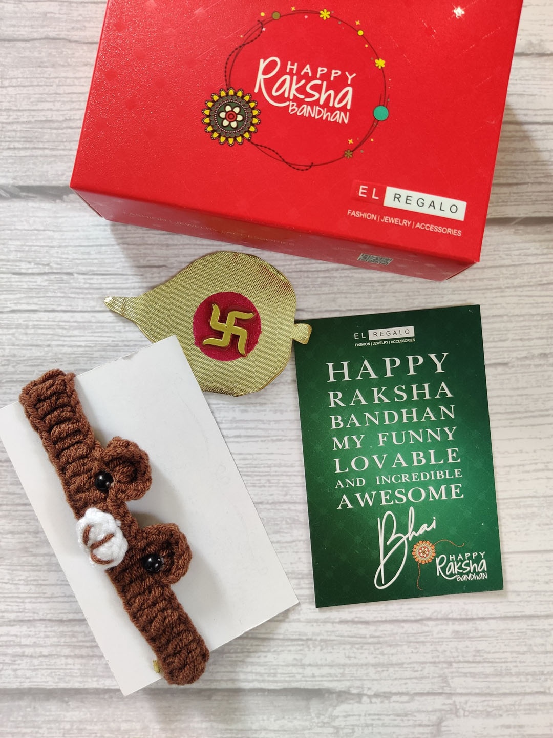 

EL REGALO Brown Rakhi Gift Set