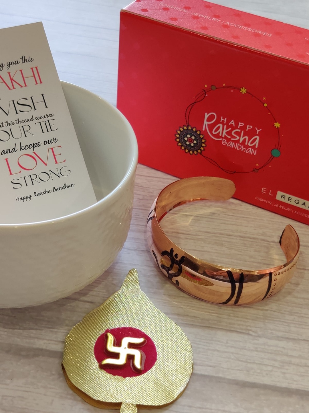 

EL REGALO Gold-Toned Om Kada Rakhi Set