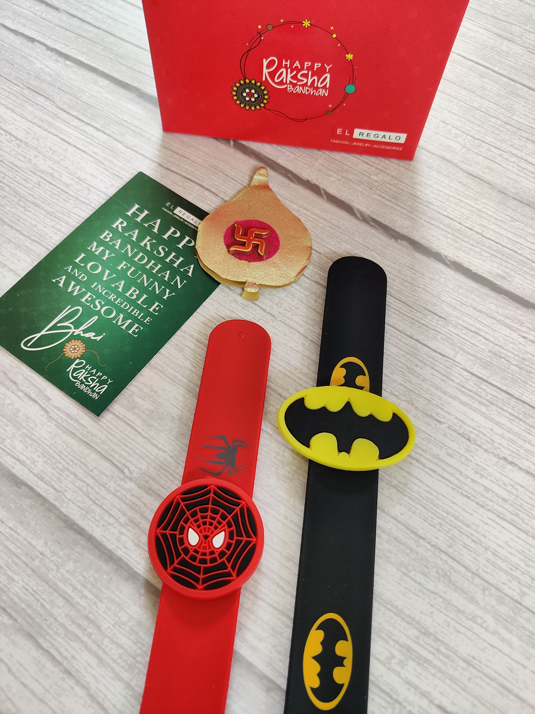 

EL REGALO Pack of 2 Red and Black Rakhi Gift Set