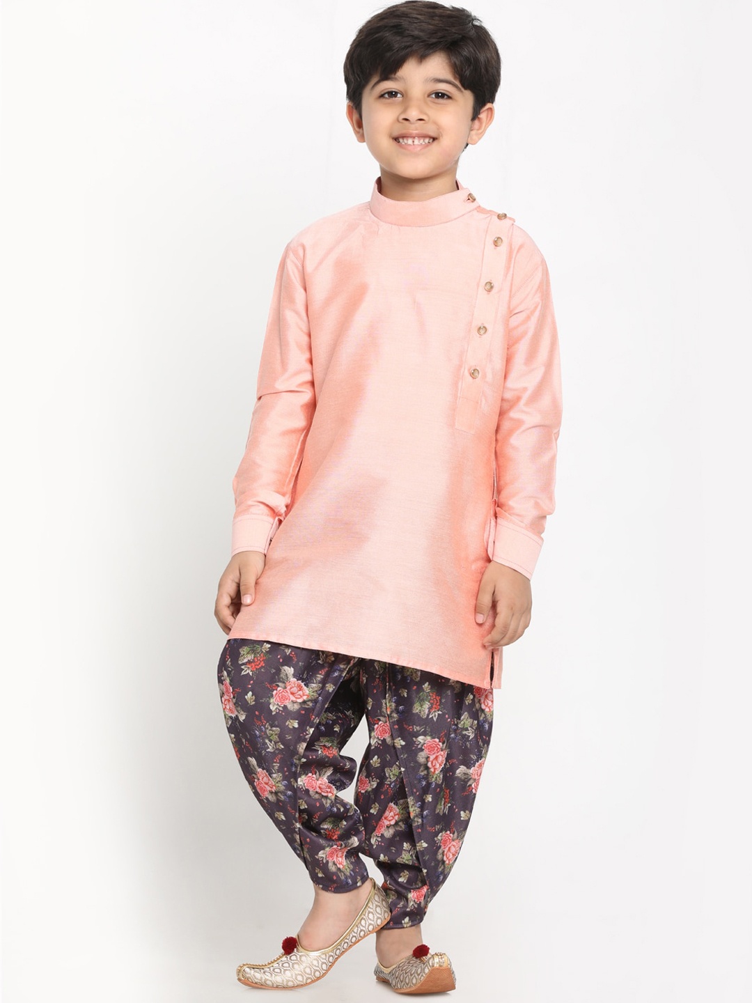 

VASTRAMAY Boys Pink Kurta with Dhoti Pants