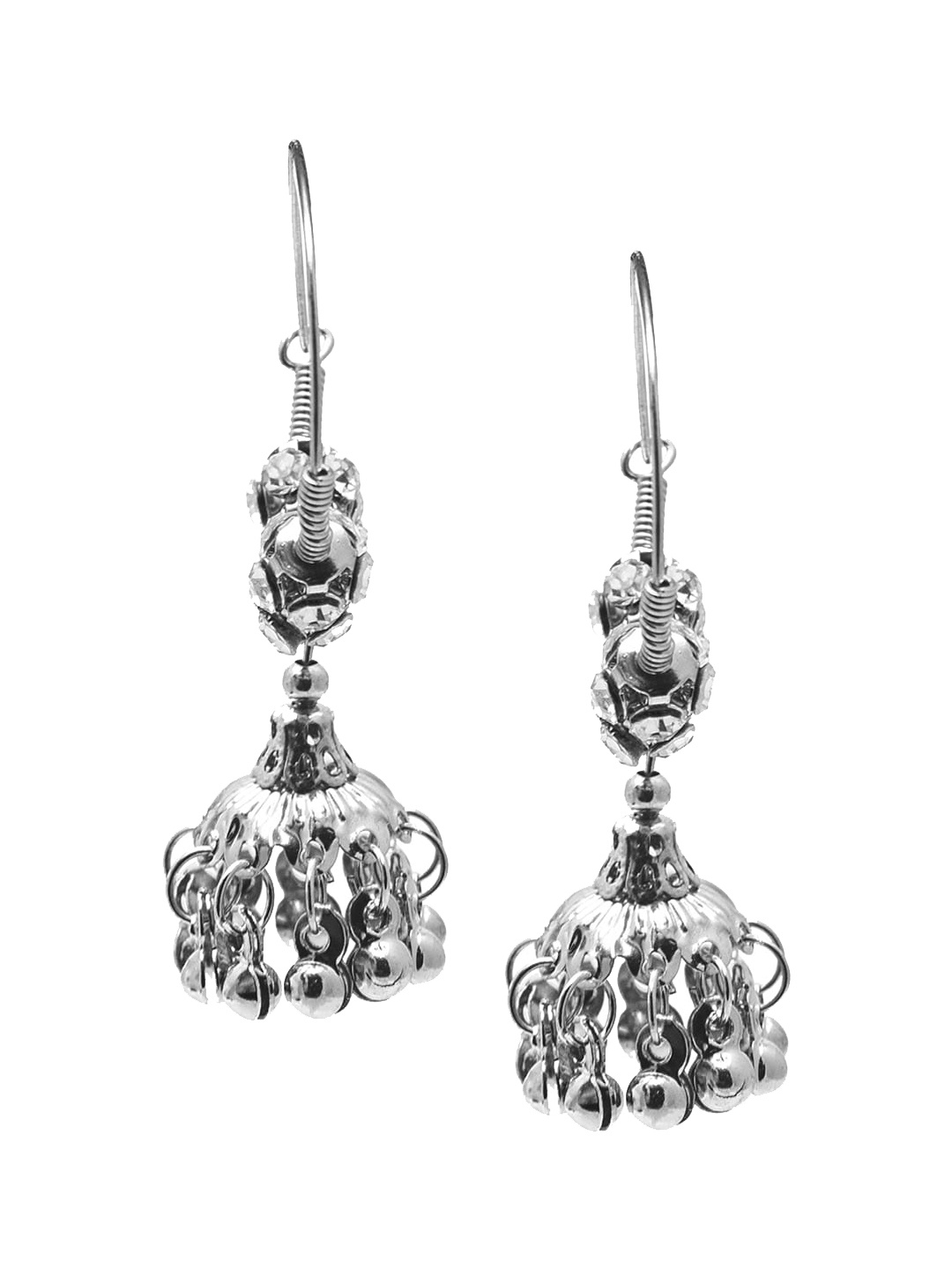 

Shining Jewel - By Shivansh Silver-Toned Contemporary Hoop Earrings