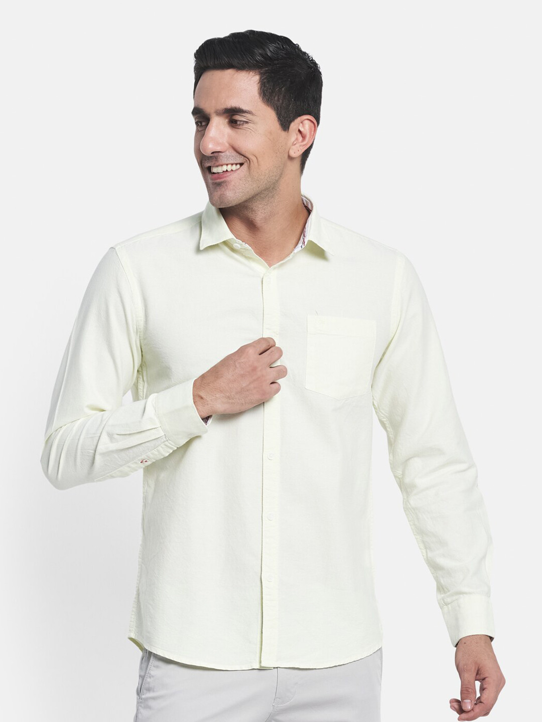 

METTLE Men Yellow Casual Shirt