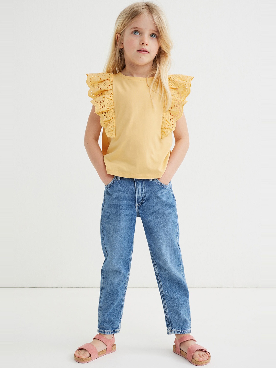 

H&M Girls Yellow Ruffles Top