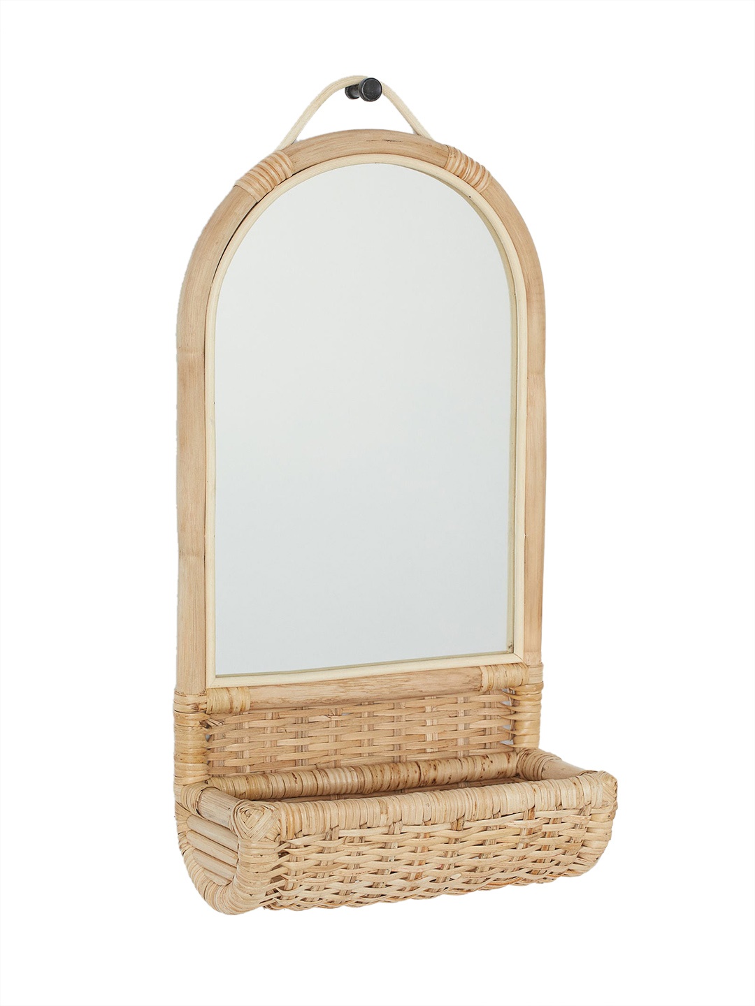 

H&M Beige Rattan Basket Mirror