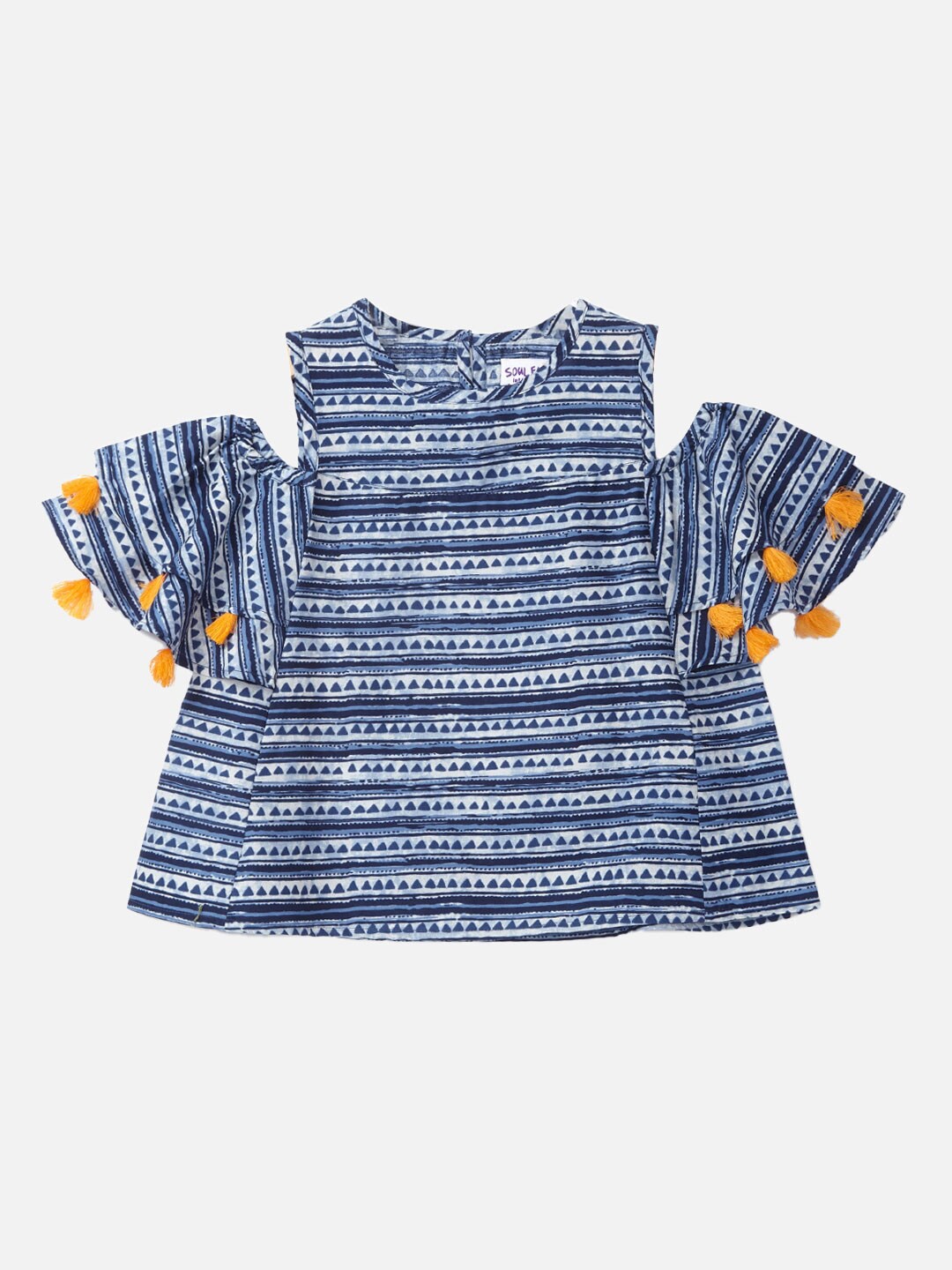 

SOULFAIRY Blue Striped Pure Cotton Top