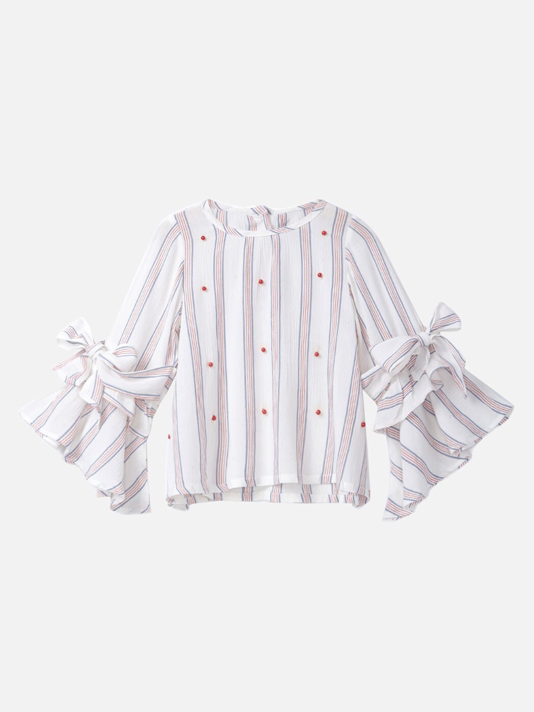 

SOULFAIRY Girls White Striped Top