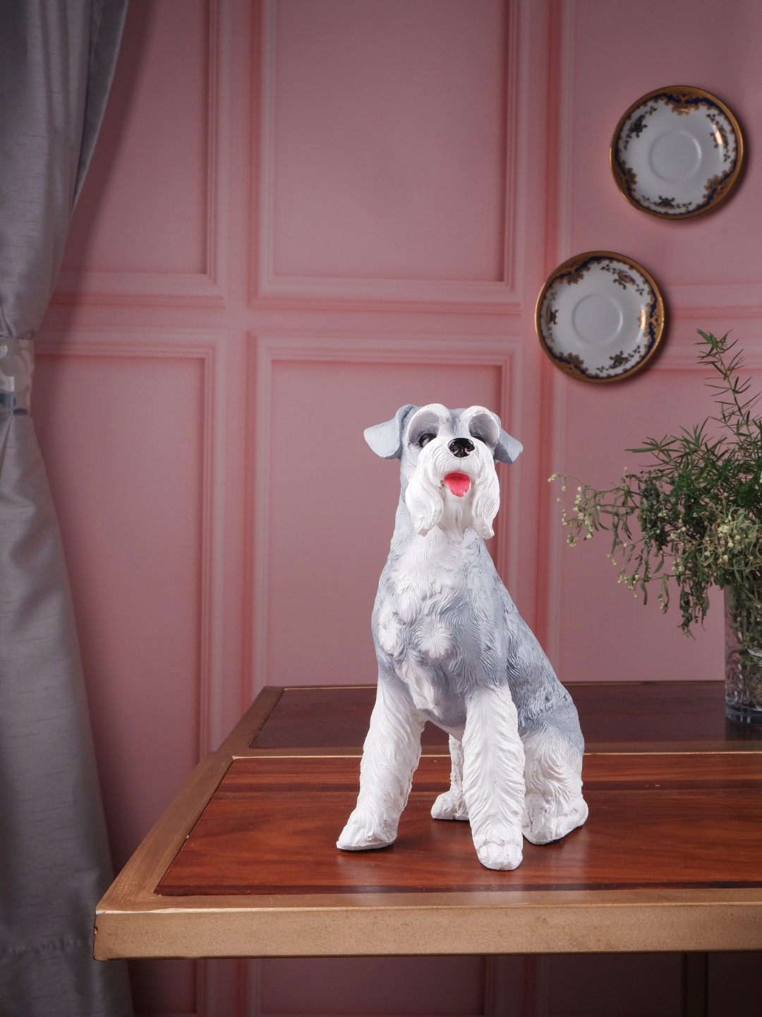 

THE WHITE INK DECOR White Dog Figurine Showpieces